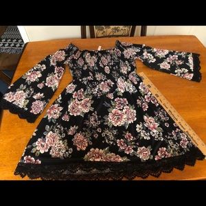 Xhileration Black Floral Sundress